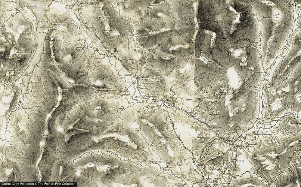 Old Map of Historic Map covering Benloch Burn in 1904-1905