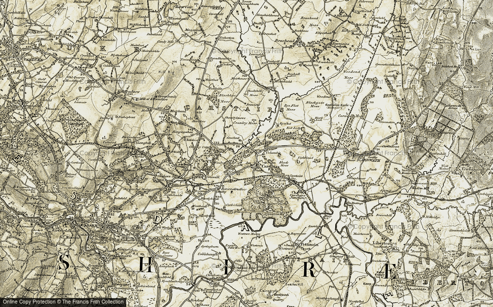 Old Map of Historic Map covering Windyshields in 1904-1905