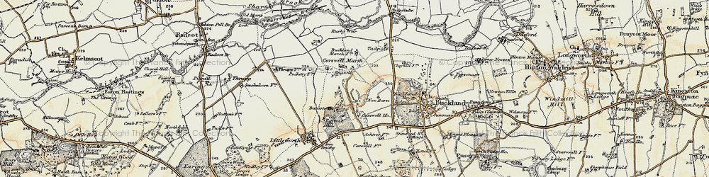 Old map of Carswell Marsh in 1897-1899