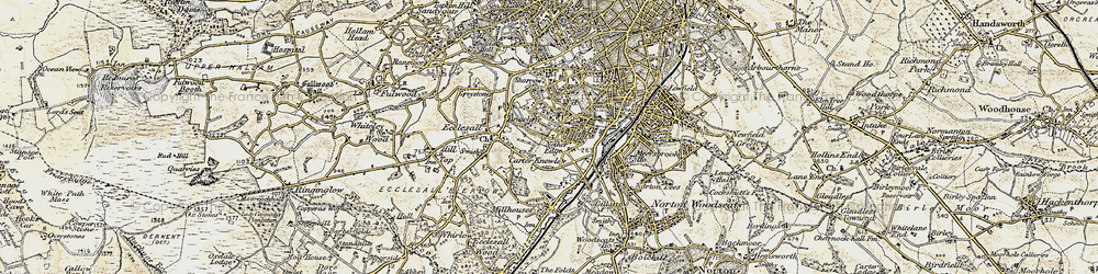 Old map of Carter Knowle in 1902-1903