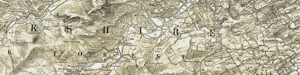 Old map of Carterhaugh in 1904