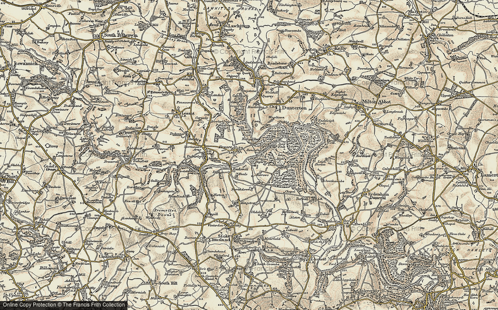 Old Map of Historic Map covering Bishops Rock in 1899-1900