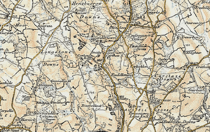 Old map of Ruddlemoor in 1900