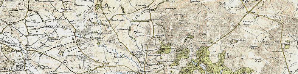 Old map of Cartington in 1901-1903