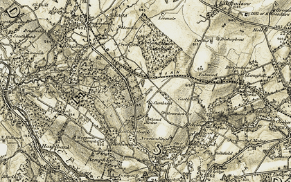 Old map of Auchenglen Burn in 1904-1905