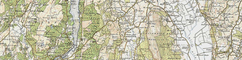 Old map of Cartmel Fell in 1903-1904