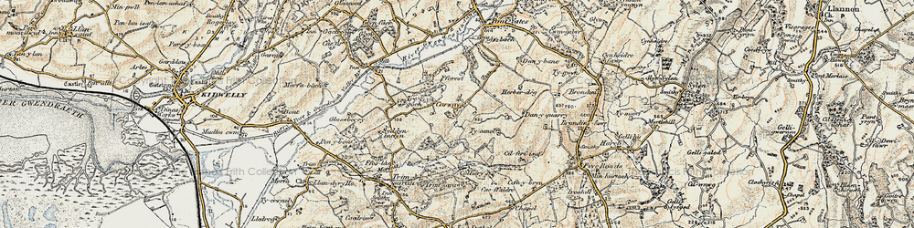 Old map of Carway in 1901