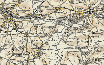 Old map of Lewcoombe in 1899-1900