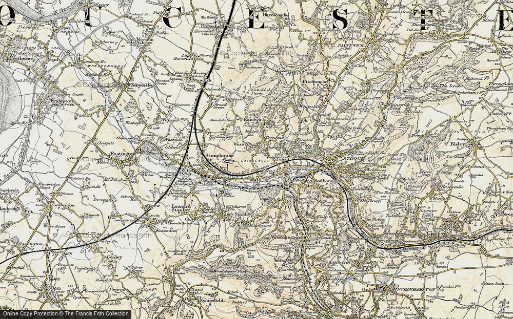 Old Map of Cashes Green, 1898-1900 in 1898-1900