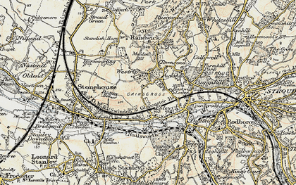 Old map of Cashes Green in 1898-1900
