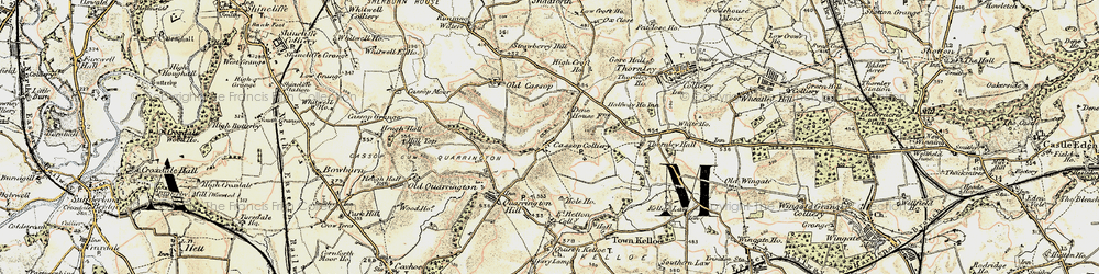 Old map of Cassop in 1901-1904