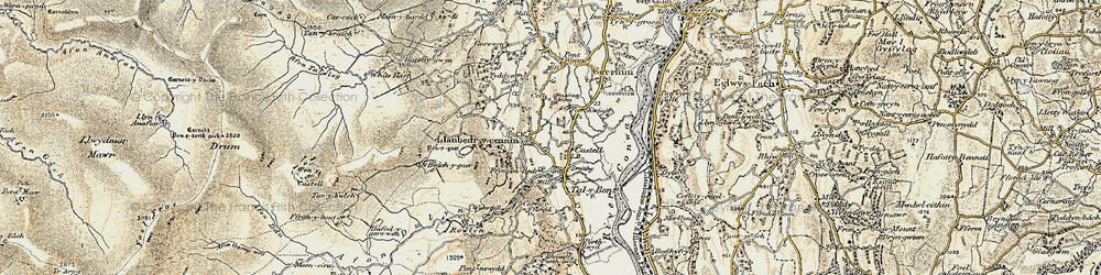 Old map of Castell in 1902-1903