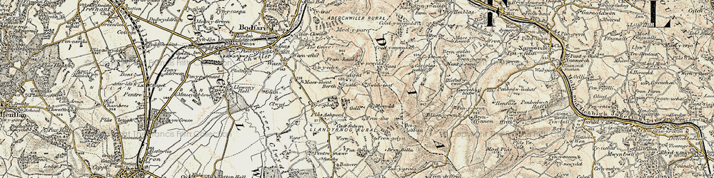 Old map of Castell in 1902-1903