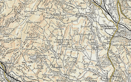 Old map of Castell-y-bwch in 1899-1900
