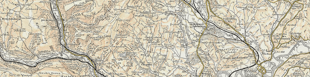 Old map of Castell-y-bwch in 1899-1900