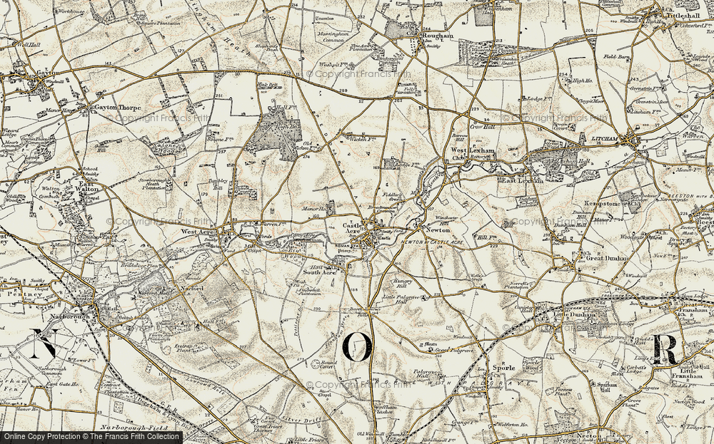 Old Map of Castle Acre, 1901-1902 in 1901-1902