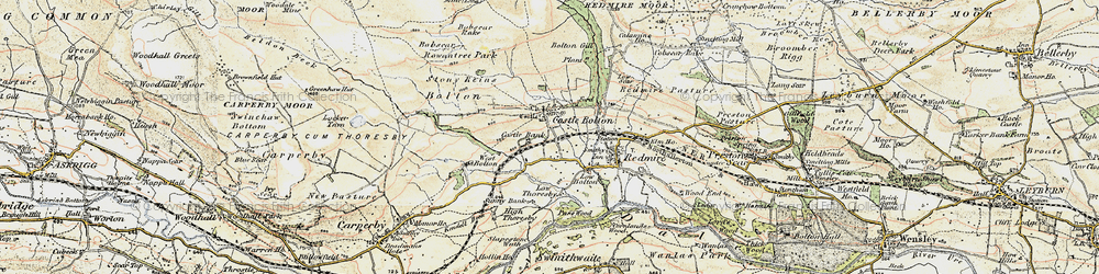 Old map of Castle Bolton in 1903-1904