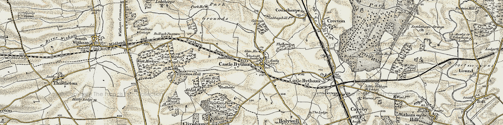 Old map of Castle Bytham in 1901-1903