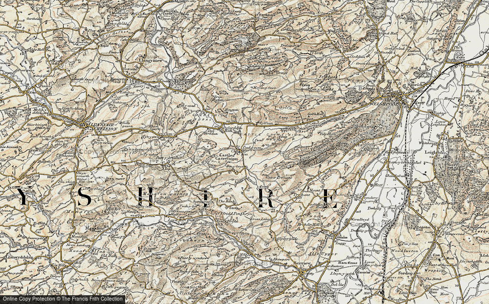 Old Map of Historic Map covering Y Figyn in 1902-1903