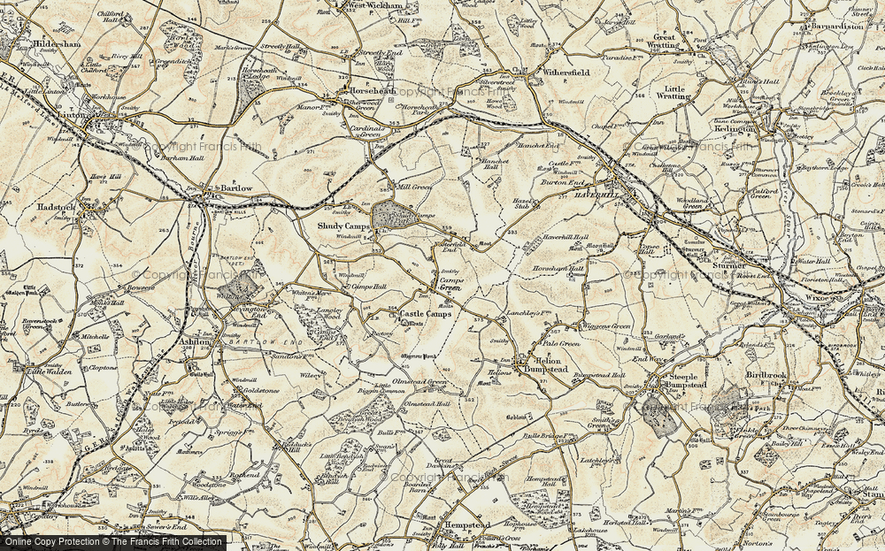 Old Map of Castle Camps, 1898-1901 in 1898-1901