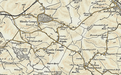Old map of Castle Camps in 1898-1901