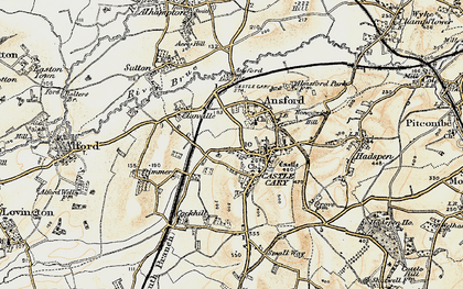 Old map of Castle Cary in 1899