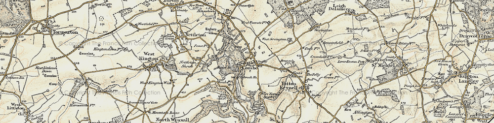 Old map of Castle Combe in 1898-1899