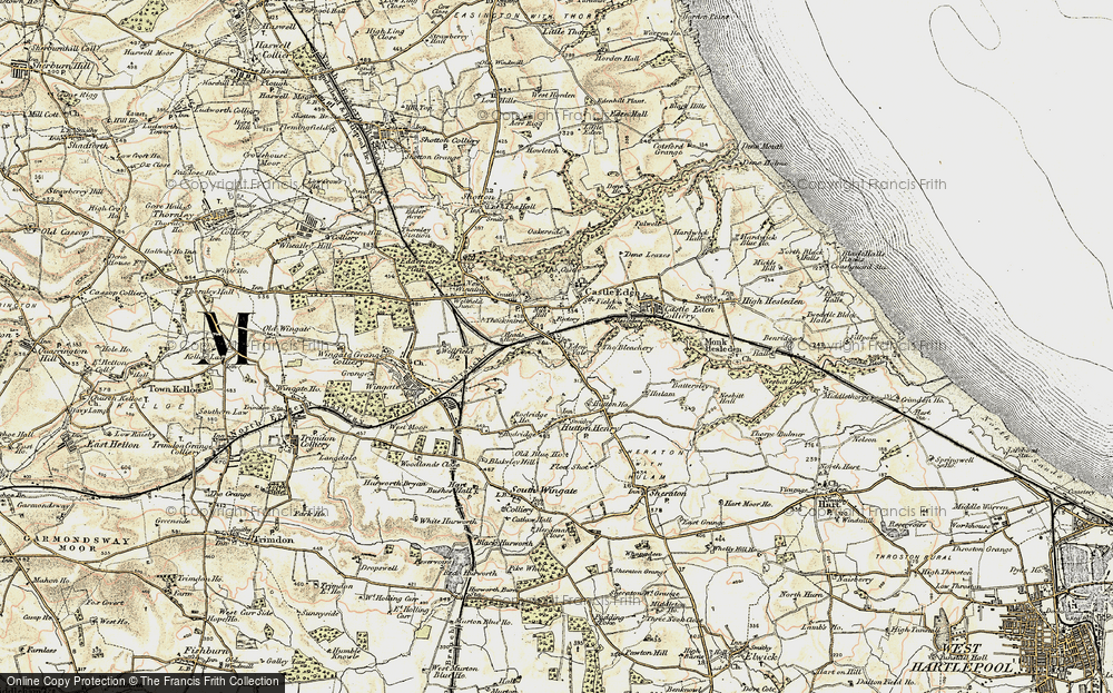 Old Map of Castle Eden, 1901-1904 in 1901-1904
