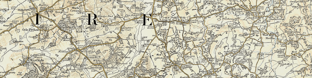 Old map of Castle Frome in 1899-1901