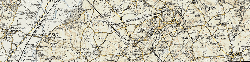 Old map of Castle Gresley in 1902
