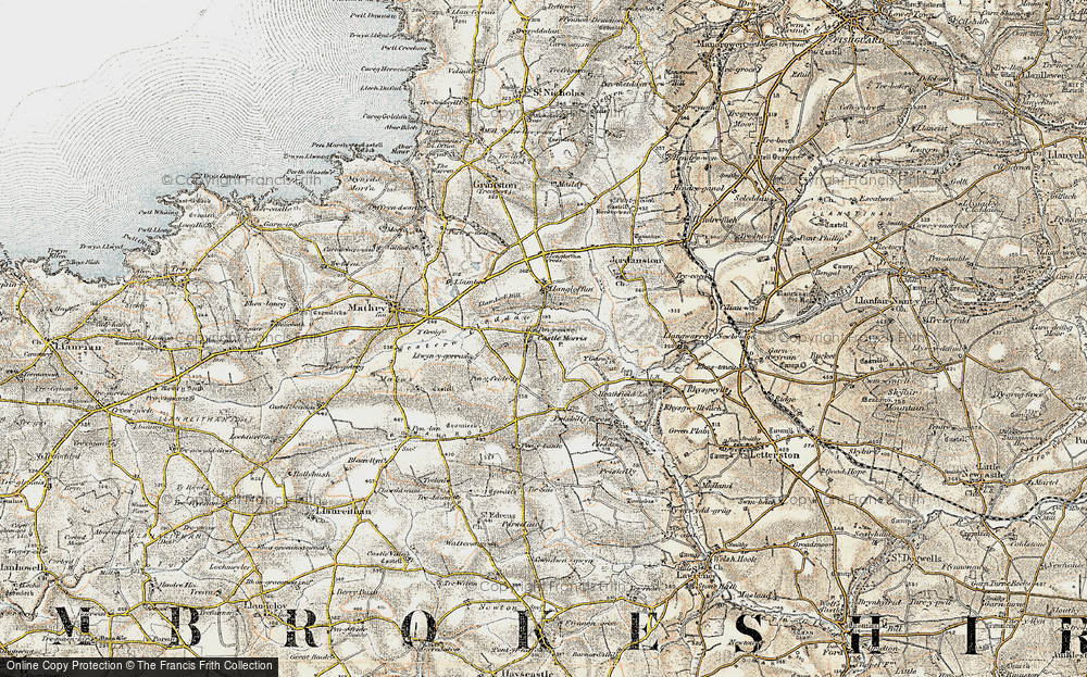 Old Map of Castle Morris, 1901-1912 in 1901-1912