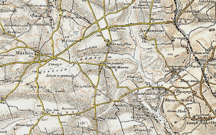 Old map of Castle Morris in 1901-1912