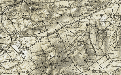 Old map of Wood of Fallside in 1908-1909