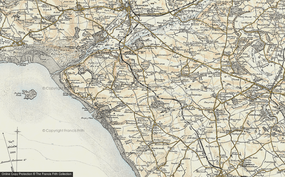 Old Map of Castle-upon-Alun, 1899-1900 in 1899-1900