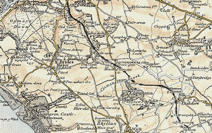 Old map of Castle-upon-Alun in 1899-1900