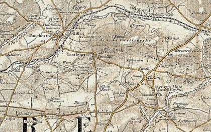 Old map of Castlebythe in 1901-1912