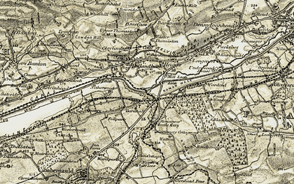 Old map of Castlecary in 1904-1907
