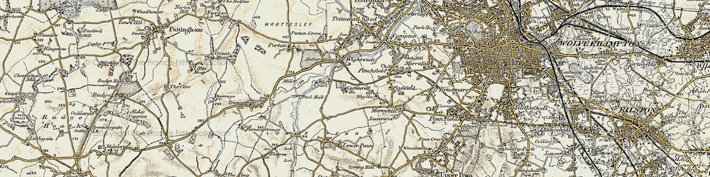 Old map of Castlecroft in 1902