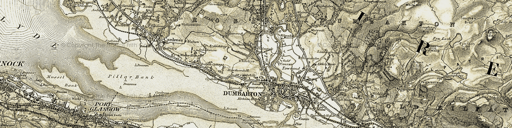 Old map of Castlehill in 1905-1907