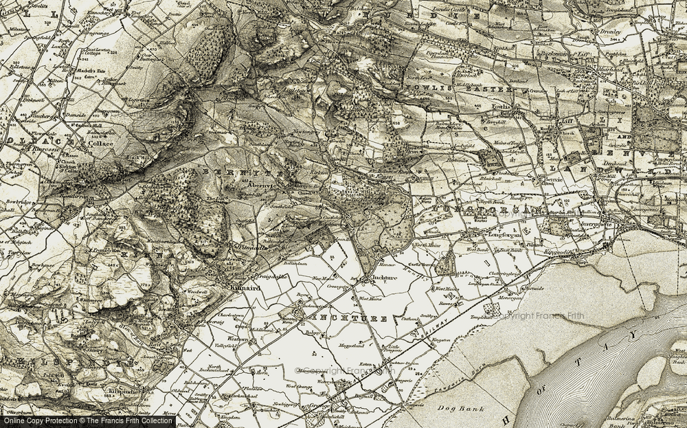Old Map of Historic Map covering Rossie Hill in 1907-1908