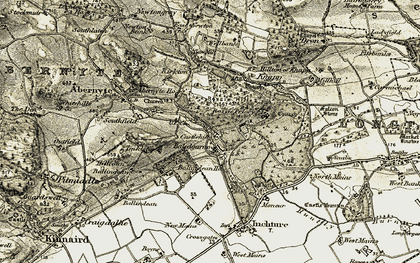 Old map of Rossie Hill in 1907-1908