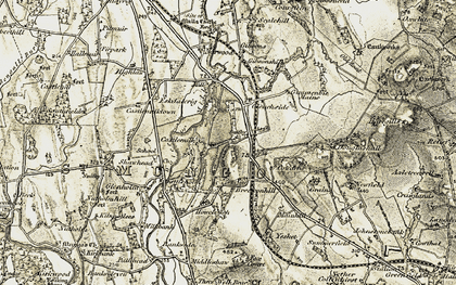 Old map of Burnswark Hill in 1901-1904