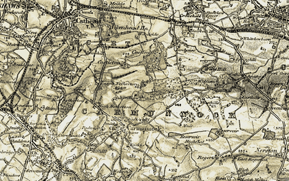 Old map of Castlemilk in 1904-1905