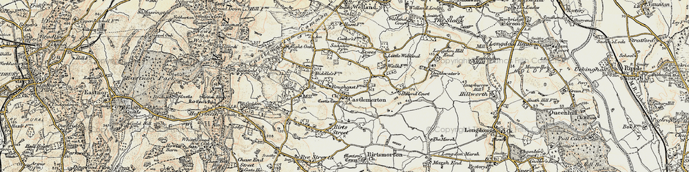 Old map of Castlemorton in 1899-1901