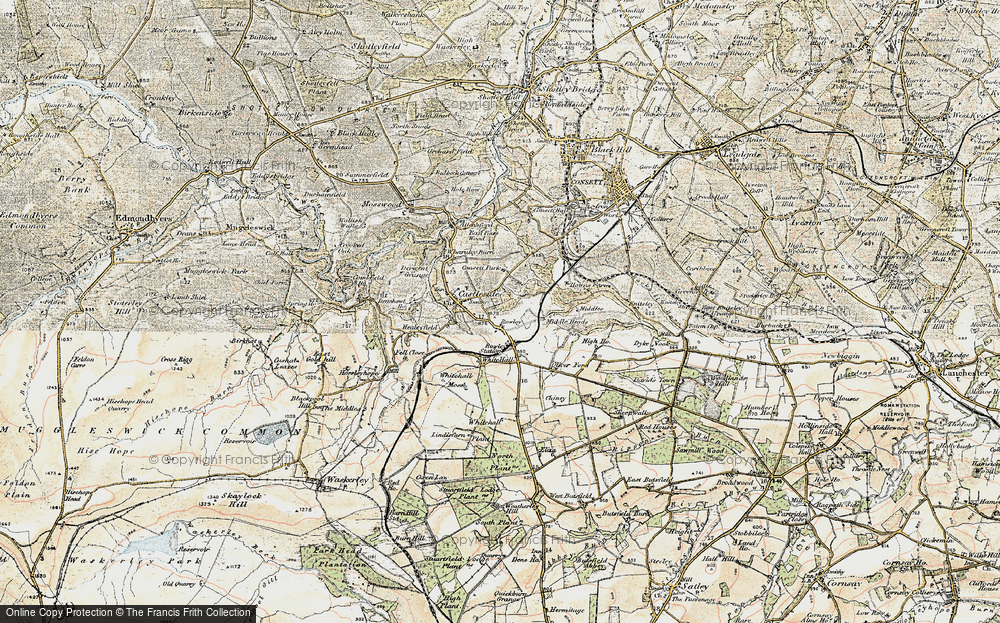Old Map of Historic Map covering Whitehall in 1901-1904