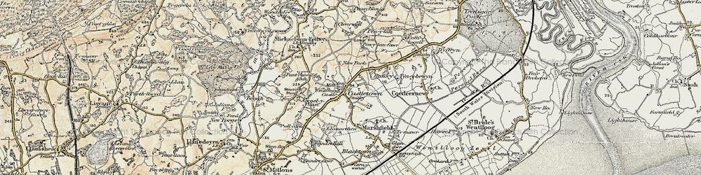 Old map of Castleton in 1899-1900