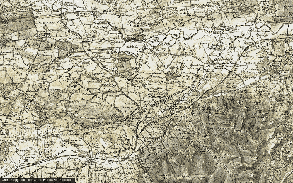 Old Map of Historic Map covering Blackburn in 1906-1908