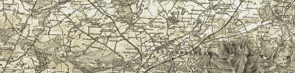 Old map of Castleton in 1906-1908