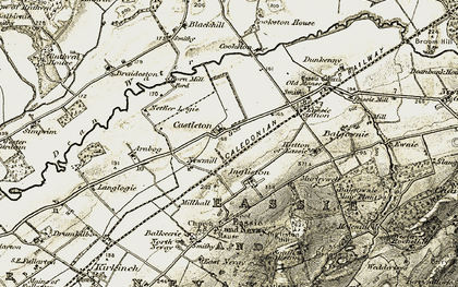 Old map of Arnbog in 1907-1908