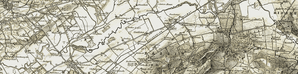 Old map of Arnbog in 1907-1908